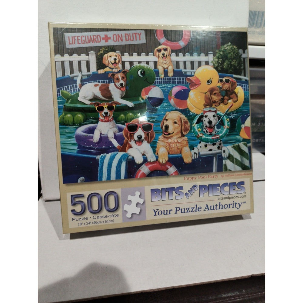 Puppy Dogs Pets Pool Party 500 pcs Puzzle Bits & Pieces New Sealed 18x24